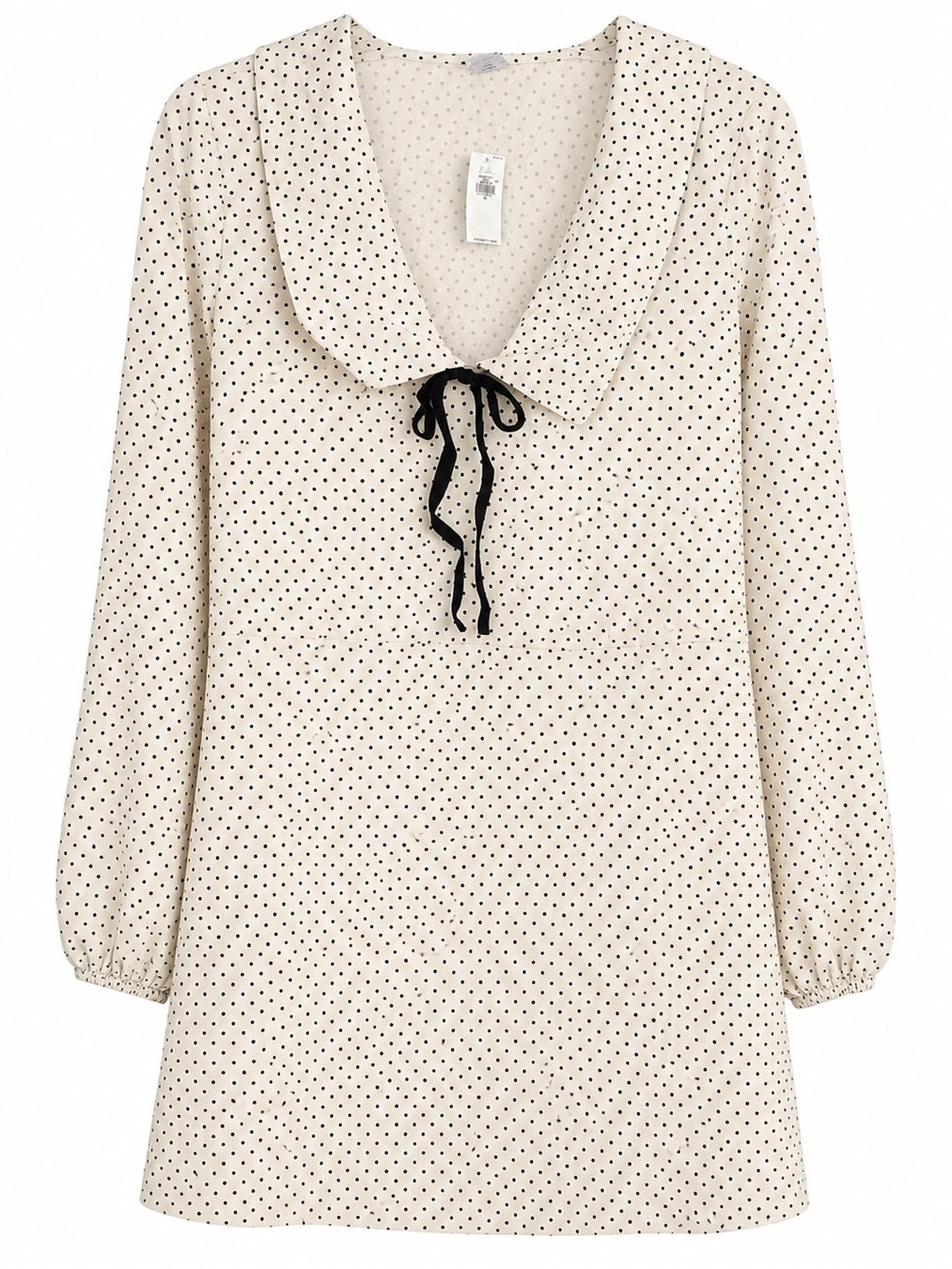 NWT Old Navy Cream Dress with Small Black Polka Dots. Size XL